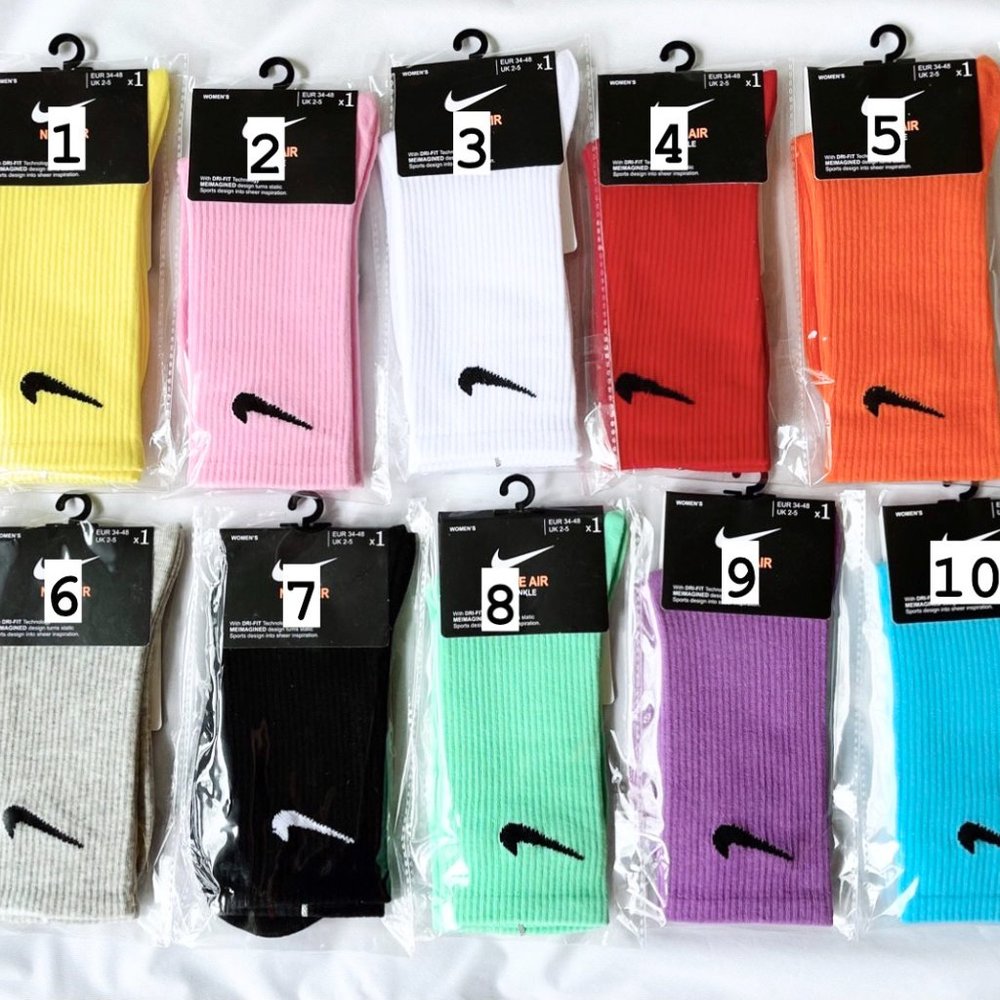 2 pairs Pastel Socks Nike Crew Cotton Sock Unisex - Picture 2 of 2